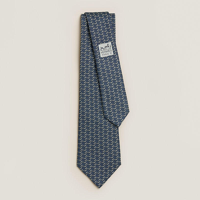 H Manchettes tie - Blue | Hermès USA